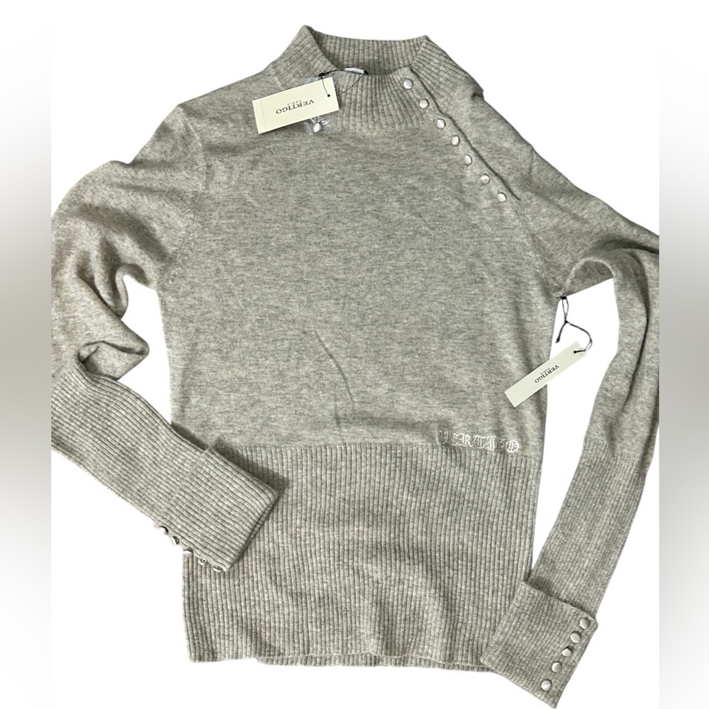 Vertigo Paris Angora Blend Mock Neck Sweater sz M